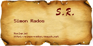 Simon Rados névjegykártya